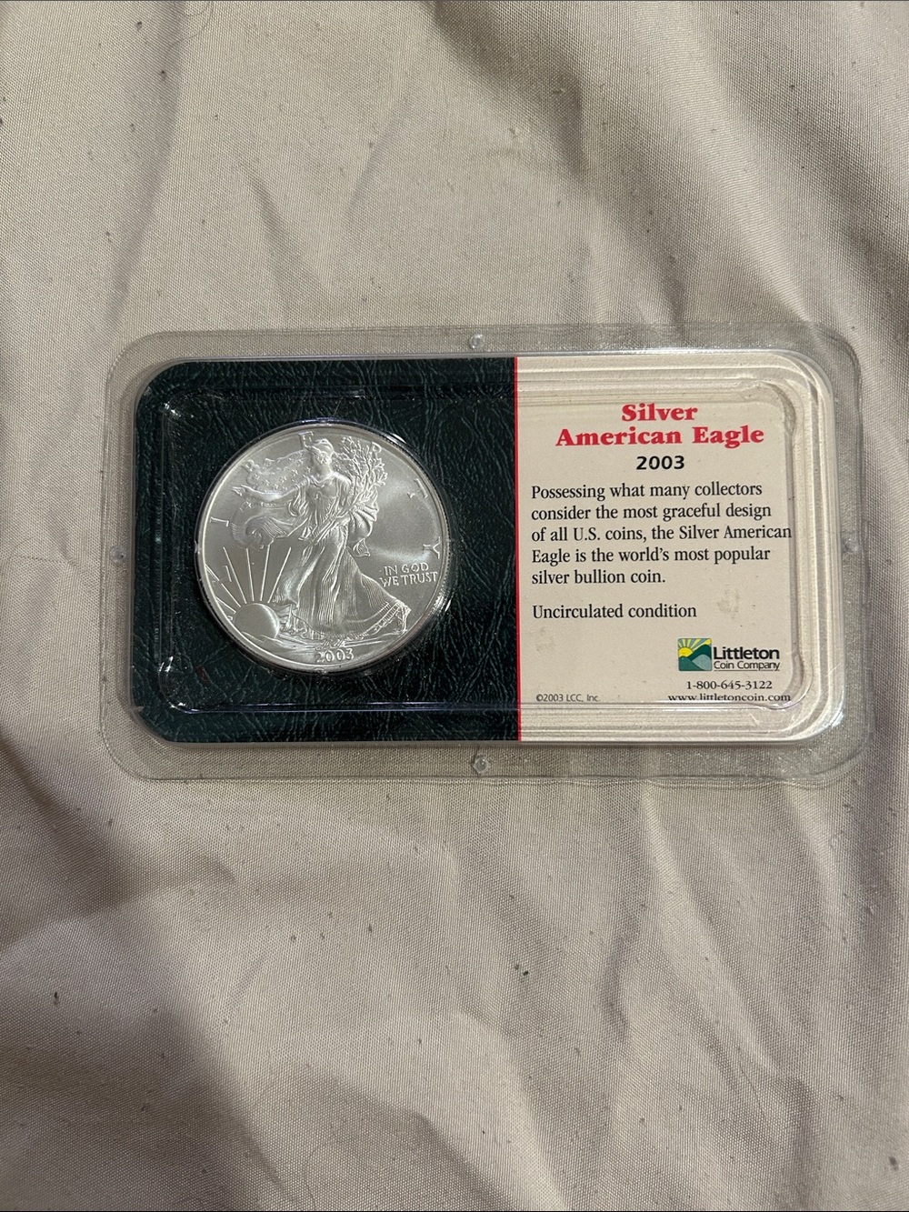 Silver American Eagle 2003 - Silver Bullion Coin Unmarked and Uncirculated